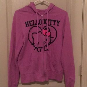 Mauve Purple Hello Kitty Zipper Hoodie